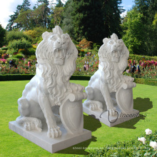 Estatua de mármol de China talla de piedra Talla de mármol tamaño natural del león